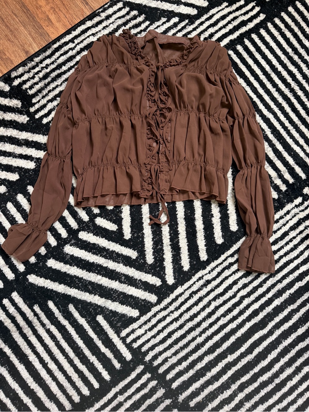 Brown Ruched Top - Picture 3 of 4